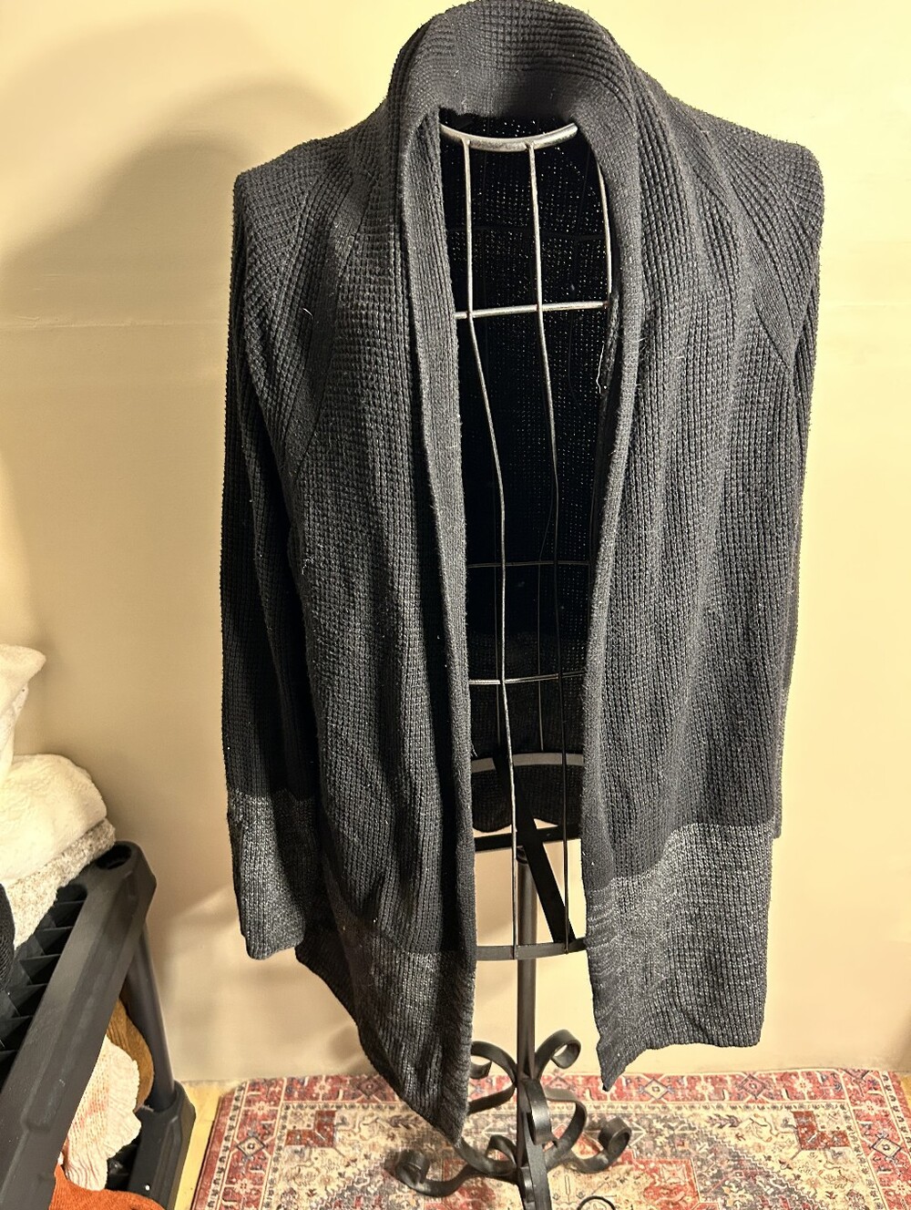 size extra large sweater jacket coat womens career wear gray black coverup